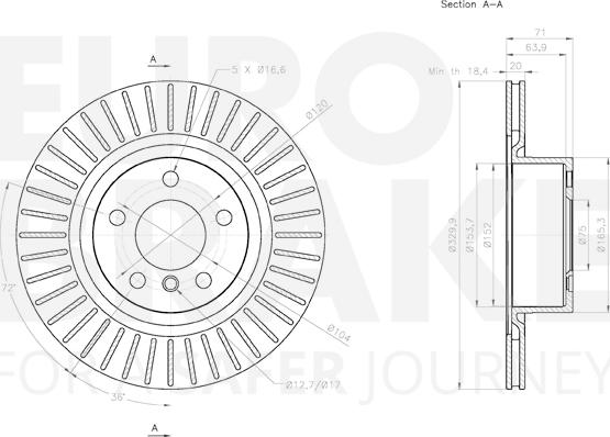 Eurobrake 58153115105 - Гальмівний диск autocars.com.ua