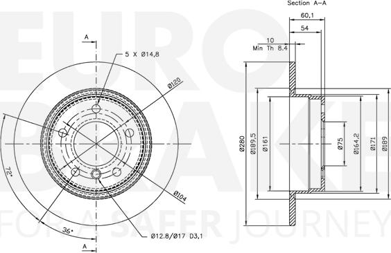 Eurobrake 5815311525 - Гальмівний диск autocars.com.ua