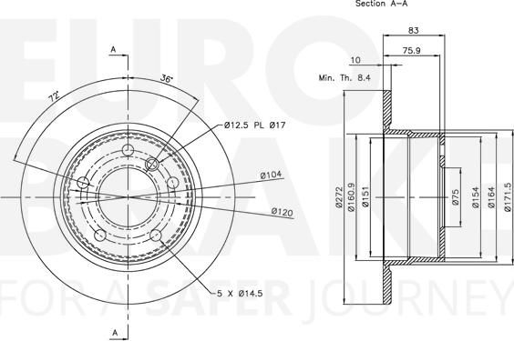 Eurobrake 5815311546 - Тормозной диск autodnr.net