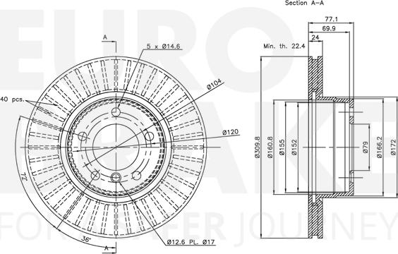 Eurobrake 5815311553 - Тормозной диск autodnr.net