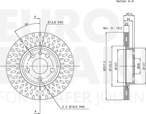 Eurobrake 5815311923 - Гальмівний диск autocars.com.ua