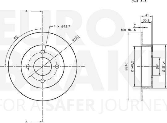 Eurobrake 5815312253 - Гальмівний диск autocars.com.ua