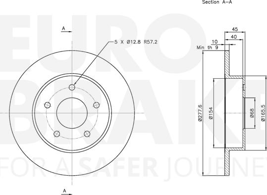 Eurobrake 5815312257 - Гальмівний диск autocars.com.ua