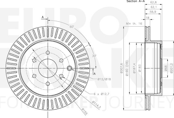 Eurobrake 5815312281 - Тормозной диск autodnr.net