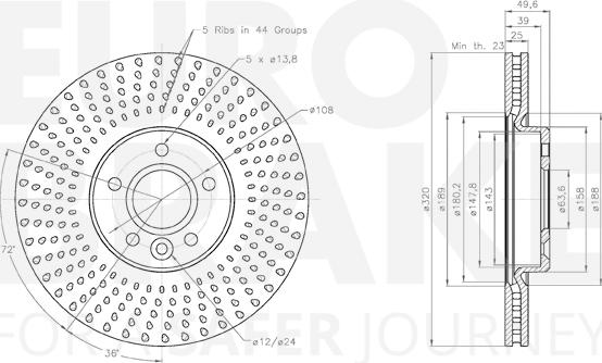 Eurobrake 58153125105 - Тормозной диск autodnr.net