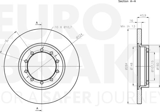 Eurobrake 5815312586 - Гальмівний диск autocars.com.ua