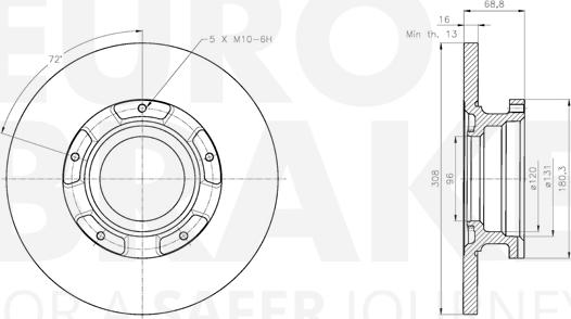 Eurobrake 5815312597 - Гальмівний диск autocars.com.ua