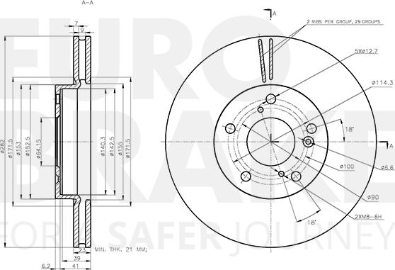 Eurobrake 5815312673 - Гальмівний диск autocars.com.ua