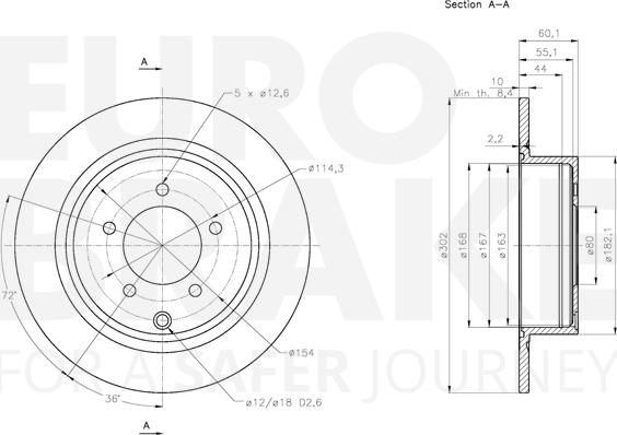 Eurobrake 5815313083 - Гальмівний диск autocars.com.ua