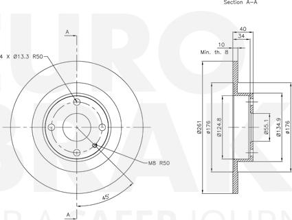 Eurobrake 5815313248 - Тормозной диск autodnr.net