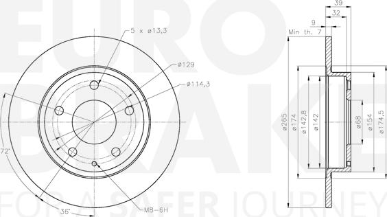 Eurobrake 5815313283 - Гальмівний диск autocars.com.ua