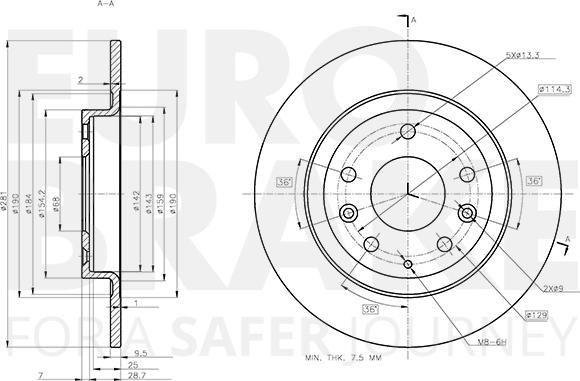 Eurobrake 5815313285 - Гальмівний диск autocars.com.ua