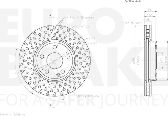 Eurobrake 58153133112 - Гальмівний диск autocars.com.ua