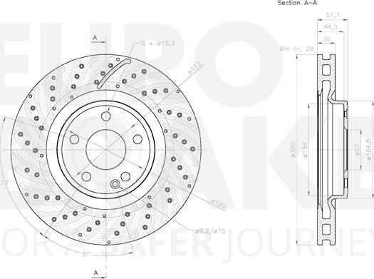 Eurobrake 58153133124 - Гальмівний диск autocars.com.ua