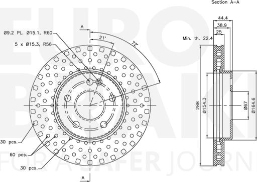 Eurobrake 5815313373 - Гальмівний диск autocars.com.ua