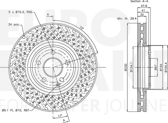 Eurobrake 5815313382 - Гальмівний диск autocars.com.ua