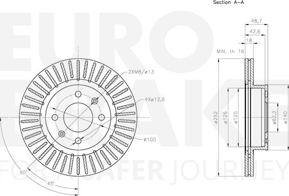 Eurobrake 5815313529 - Гальмівний диск autocars.com.ua