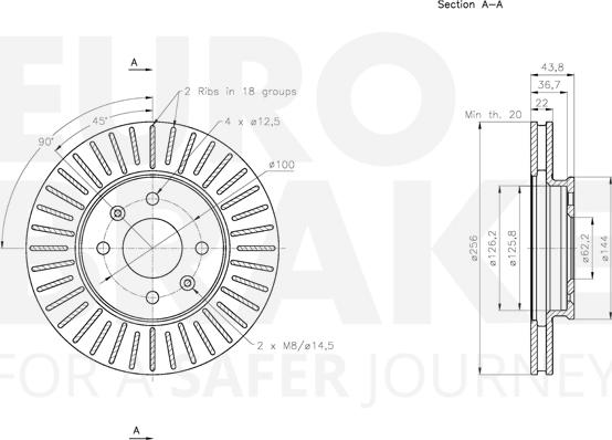 Eurobrake 5815313537 - Гальмівний диск autocars.com.ua