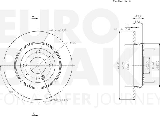 Eurobrake 5815313539 - Гальмівний диск autocars.com.ua