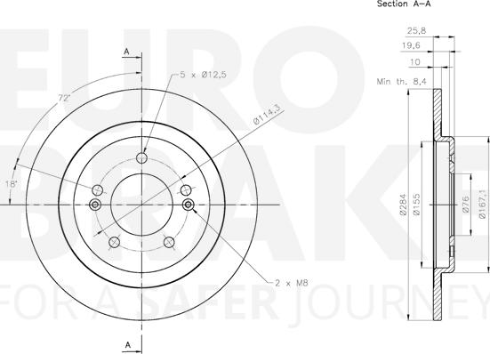 Eurobrake 5815313541 - Гальмівний диск autocars.com.ua