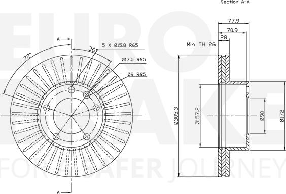 Eurobrake 5815313644 - Тормозной диск autodnr.net