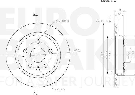 Eurobrake 5815313668 - Гальмівний диск autocars.com.ua