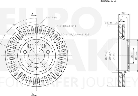 Eurobrake 5815313735 - Гальмівний диск autocars.com.ua