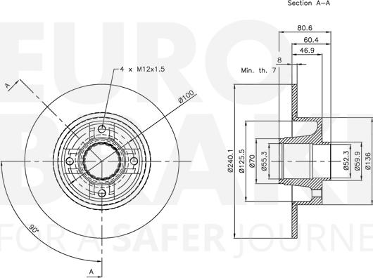 Eurobrake 5815313937 - Гальмівний диск autocars.com.ua