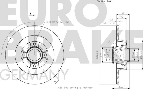 Eurobrake 5815313965 - Гальмівний диск autocars.com.ua