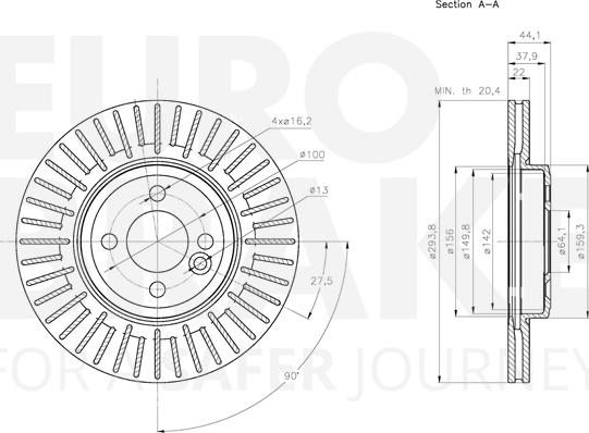 Eurobrake 5815314035 - Гальмівний диск autocars.com.ua