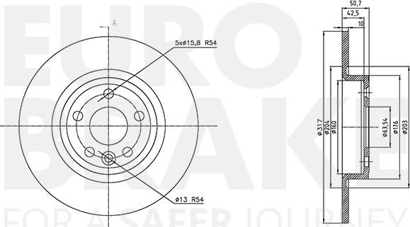 Eurobrake 5815314058 - Гальмівний диск autocars.com.ua