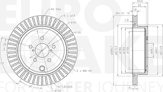 Eurobrake 5815314426 - Гальмівний диск autocars.com.ua