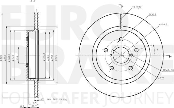 Eurobrake 5815314427 - Гальмівний диск autocars.com.ua