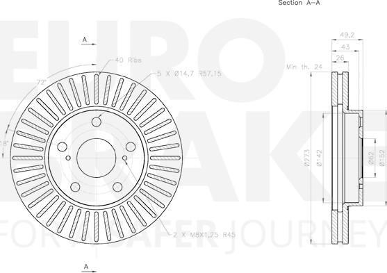 Eurobrake 58153145120 - Гальмівний диск autocars.com.ua