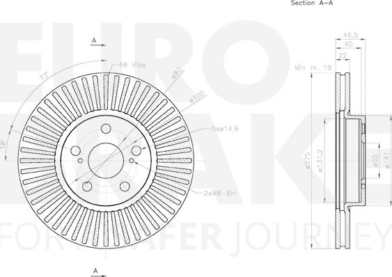 Eurobrake 58153145132 - Тормозной диск autodnr.net