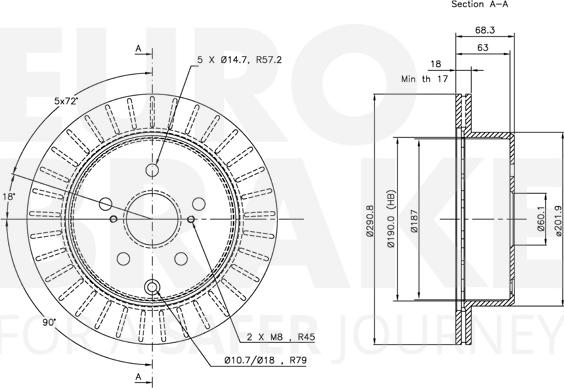 Eurobrake 5815314546 - Тормозной диск autodnr.net