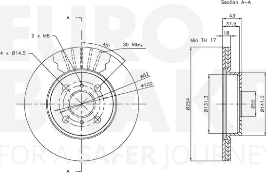 Eurobrake 5815314563 - Тормозной диск autodnr.net