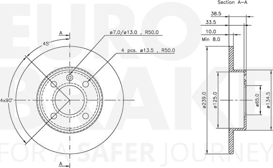 Eurobrake 5815314704 - Гальмівний диск autocars.com.ua