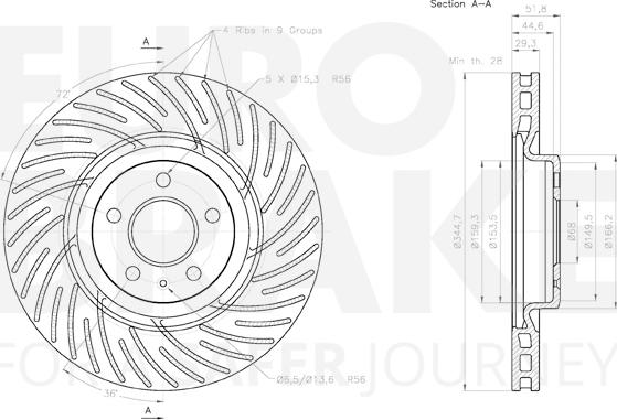 Eurobrake 58153147128 - Гальмівний диск autocars.com.ua