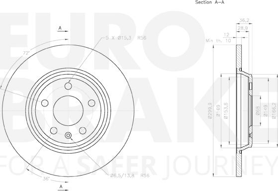 Eurobrake 58153147129 - Гальмівний диск autocars.com.ua