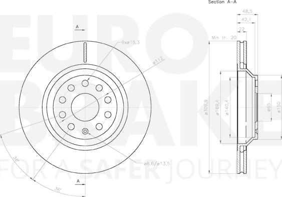 Eurobrake 58153147136 - Гальмівний диск autocars.com.ua