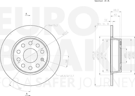 Eurobrake 58153147137 - Гальмівний диск autocars.com.ua