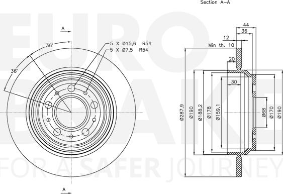 Eurobrake 5815314854 - Гальмівний диск autocars.com.ua