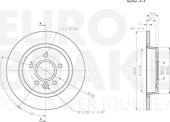 Eurobrake 5815314865 - Гальмівний диск autocars.com.ua