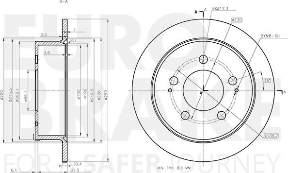 Eurobrake 5815315704 - Тормозной диск autodnr.net