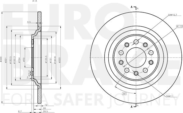 Eurobrake 5815319336 - Гальмівний диск autocars.com.ua