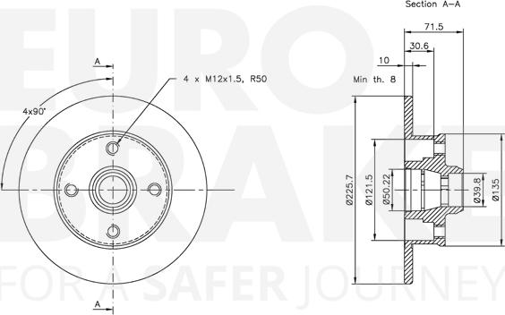 Eurobrake 5815319935 - Гальмівний диск autocars.com.ua