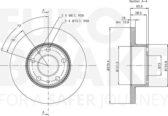 Eurobrake 5815319944 - Гальмівний диск autocars.com.ua