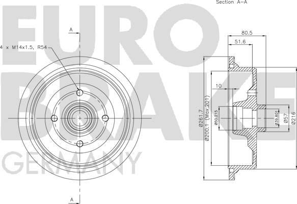 Eurobrake 5825254720 - Тормозной барабан autodnr.net