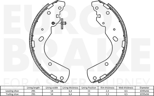 Eurobrake 58492725665 - Комплект гальм, барабанний механізм autocars.com.ua